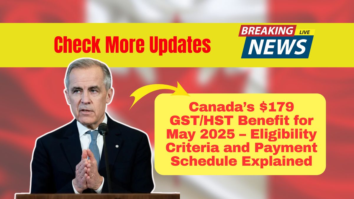 Canada’s $179 GST/HST Credit For May 2025- Who Qualifies And When To Expect Your Payment